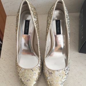 Gold Sequin High Heels Size 8